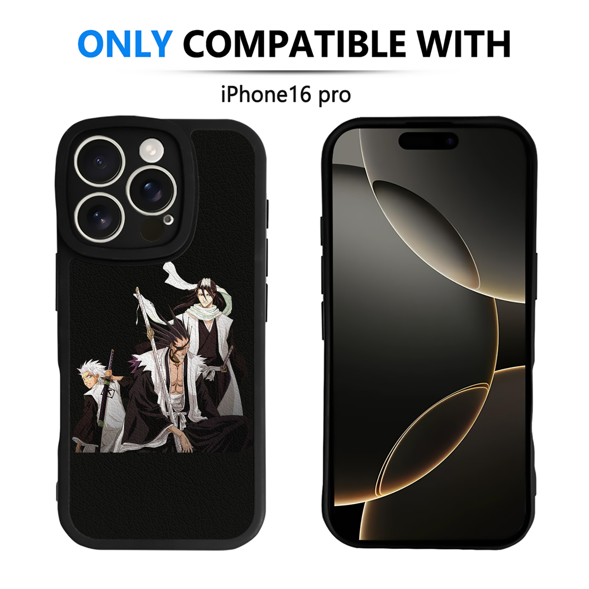 （画像用） ブリーチ ざらき けんぱち BLEACH Zaraki Kenpachi 【iPhone 16シリーズ対応】シリコンスマホケース（レザー調） 材質：シリコン